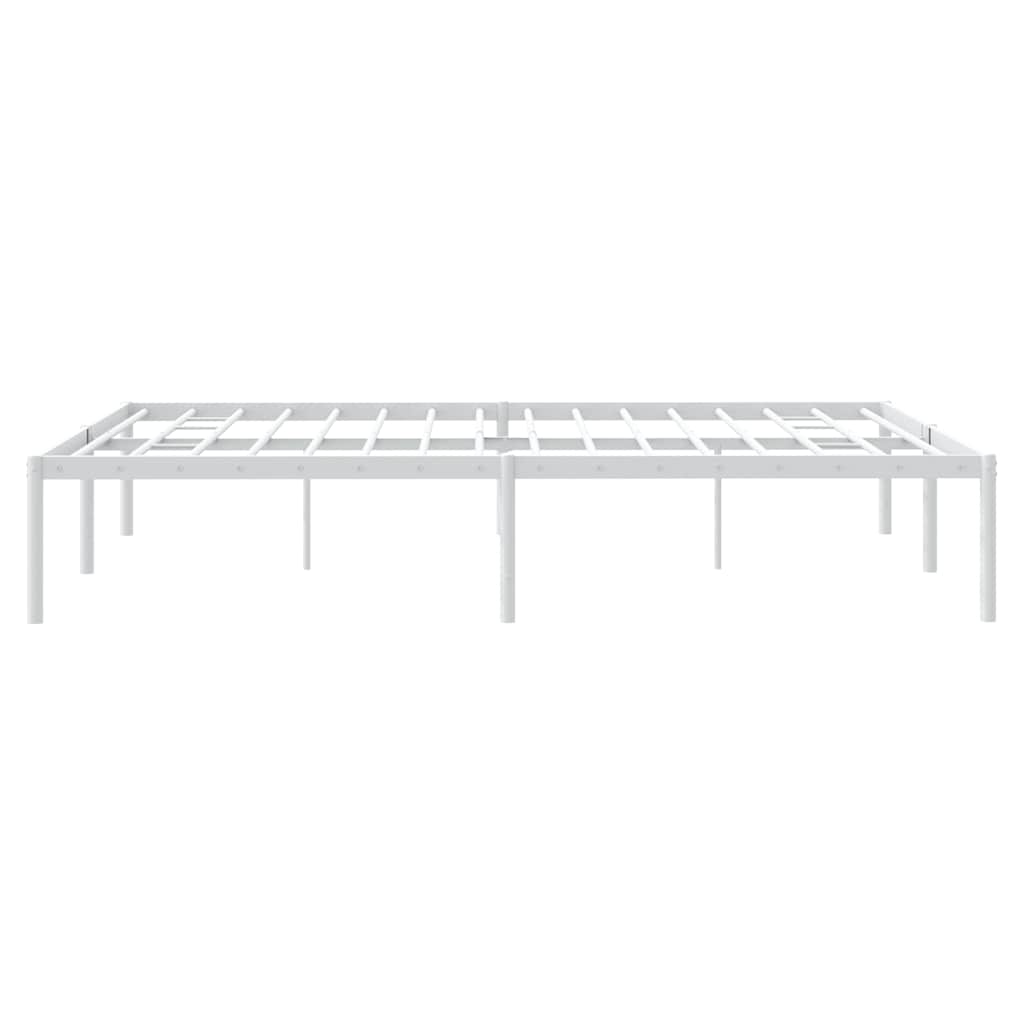 vidaXL Metal Bed Frame without Mattress White 140x190cm