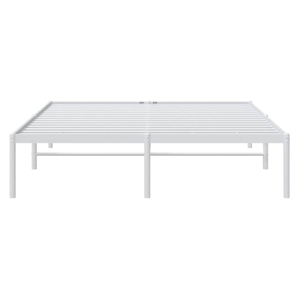 vidaXL Metal Bed Frame without Mattress White 140x200cm