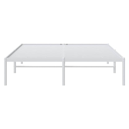 vidaXL Metal Bed Frame without Mattress White 140x200cm
