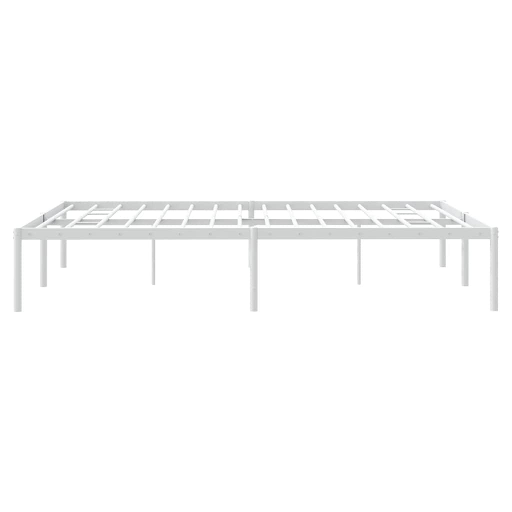 vidaXL Metal Bed Frame without Mattress White 140x200cm