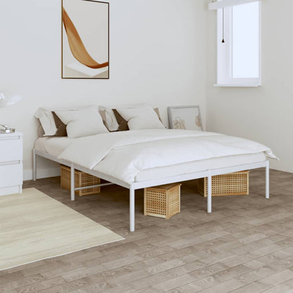 vidaXL Metal Bed Frame without Mattress White 140x200cm