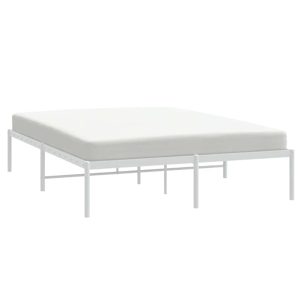 vidaXL Metal Bed Frame without Mattress White 150x200cm
