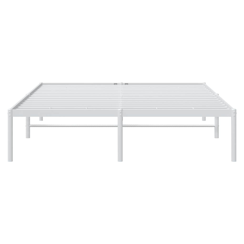 vidaXL Metal Bed Frame without Mattress White 150x200cm
