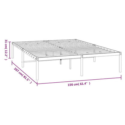 vidaXL Metal Bed Frame without Mattress White 150x200cm