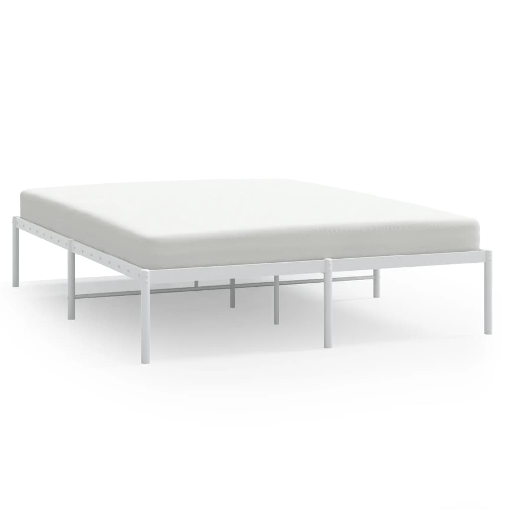 vidaXL Metal Bed Frame without Mattress White 160x200cm