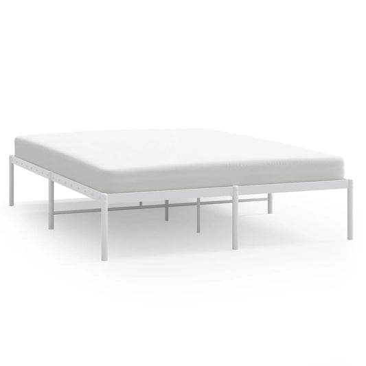 vidaXL Metal Bed Frame without Mattress White 160x200cm