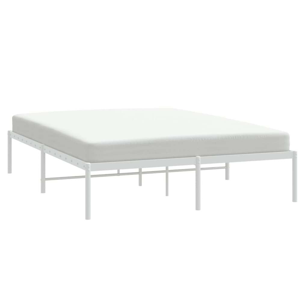 vidaXL Metal Bed Frame without Mattress White 160x200cm