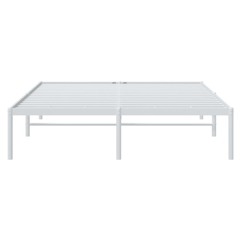 vidaXL Metal Bed Frame without Mattress White 160x200cm