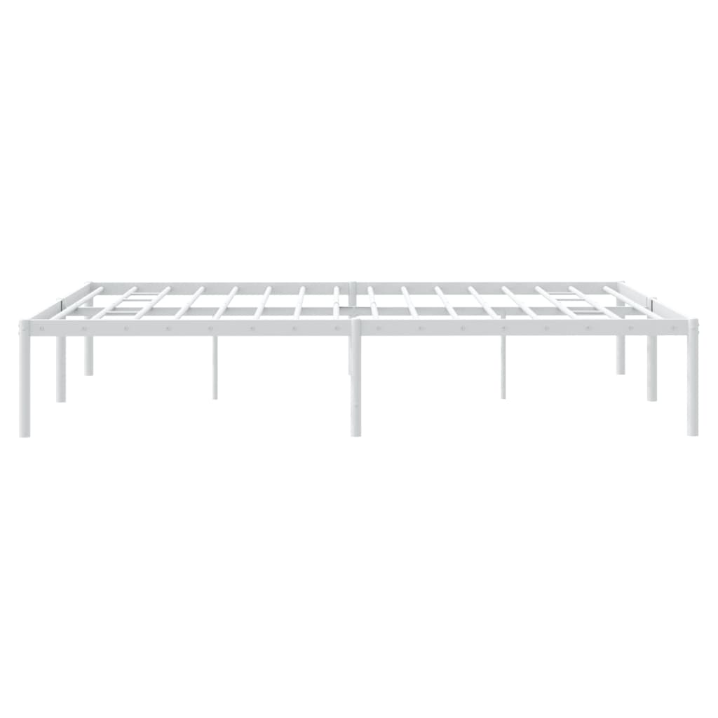 vidaXL Metal Bed Frame without Mattress White 160x200cm