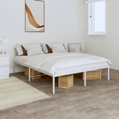 vidaXL Metal Bed Frame without Mattress White 160x200cm