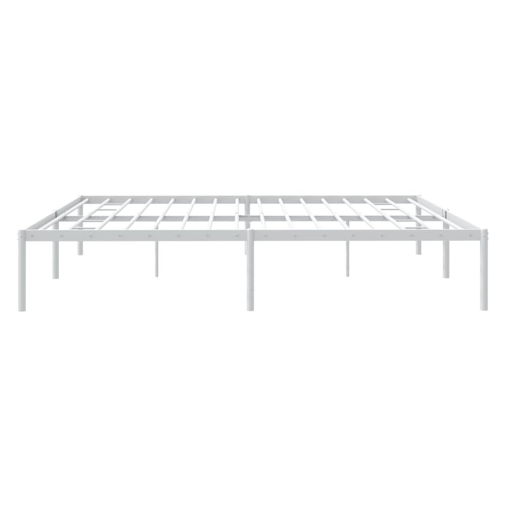 vidaXL Metal Bed Frame without Mattress White 180x200cm