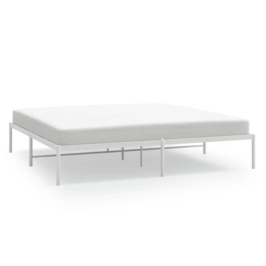 vidaXL Metal Bed Frame without Mattress White 183x213cm
