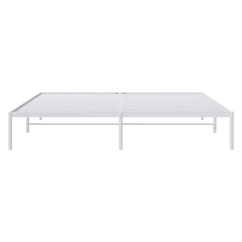 vidaXL Metal Bed Frame without Mattress White 183x213cm