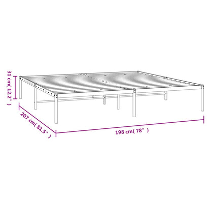 vidaXL Metal Bed Frame without Mattress White 193x203cm