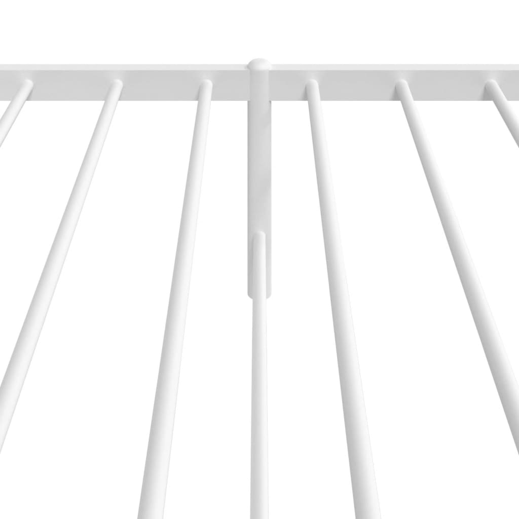 vidaXL Metal Bed Frame without Mattress with Headboard White 80x200cm