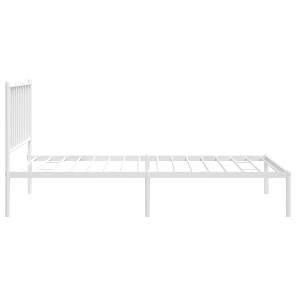 vidaXL Metal Bed Frame without Mattress with Headboard White 90x190cm