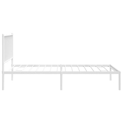 vidaXL Metal Bed Frame without Mattress with Headboard White 90x190cm