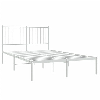 vidaXL Metal Bed Frame without Mattress with Headboard White 120x200cm
