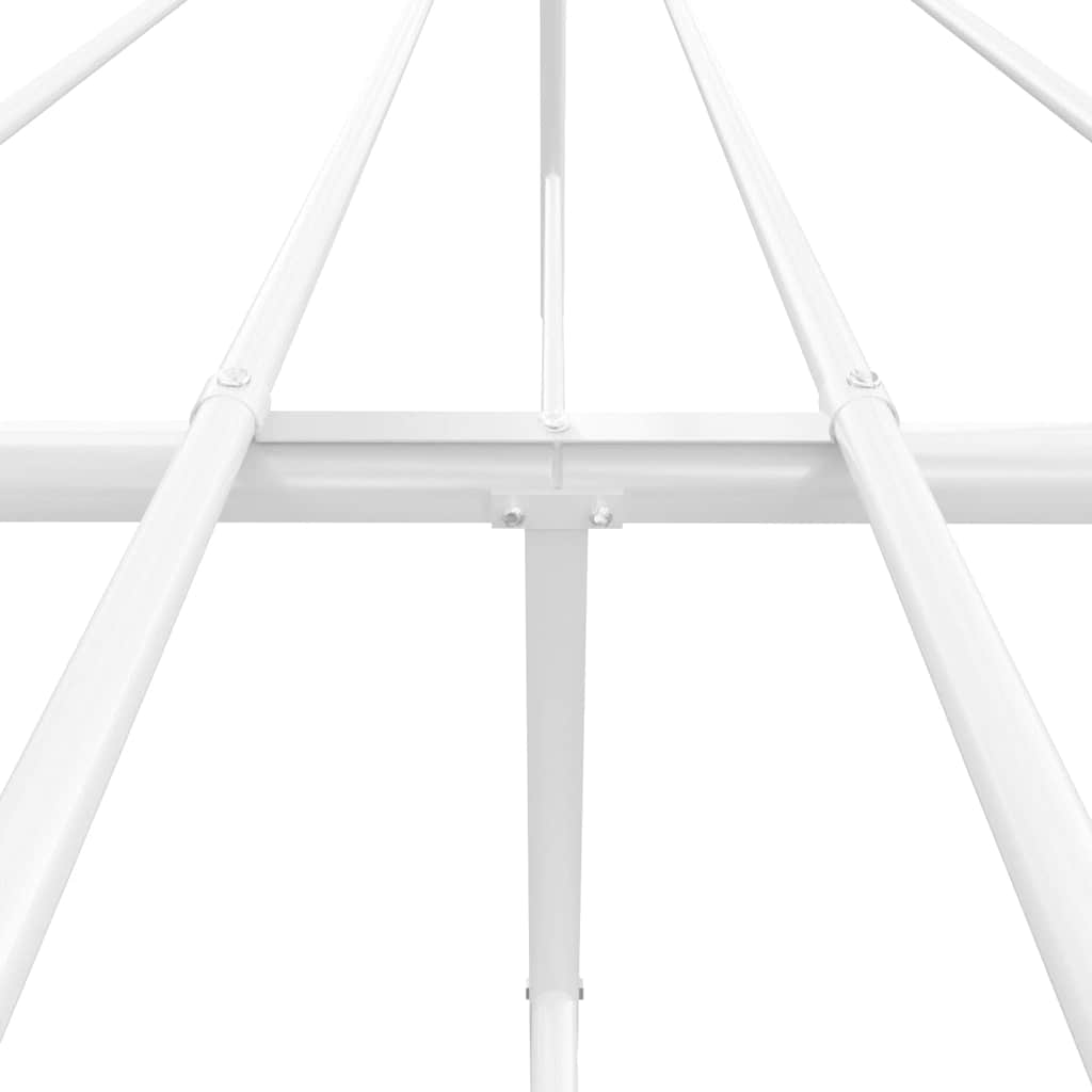 vidaXL Metal Bed Frame without Mattress with Headboard White 150x200cm