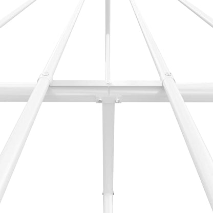 vidaXL Metal Bed Frame without Mattress with Headboard White 150x200cm