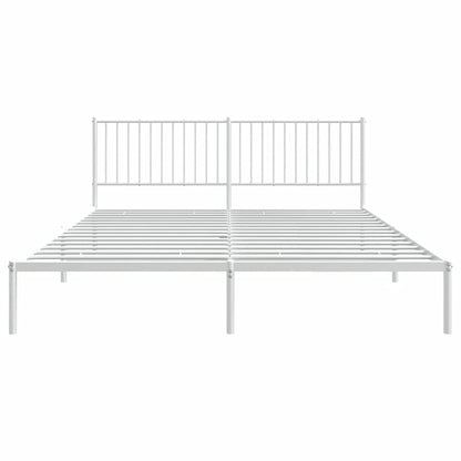 vidaXL Metal Bed Frame without Mattress with Headboard White 183x213cm