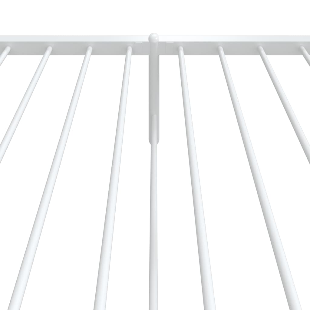 vidaXL Metal Bed Frame without Mattress with Footboard White 90x200cm
