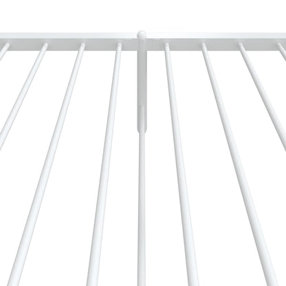 vidaXL Metal Bed Frame without Mattress with Footboard White 90x200cm