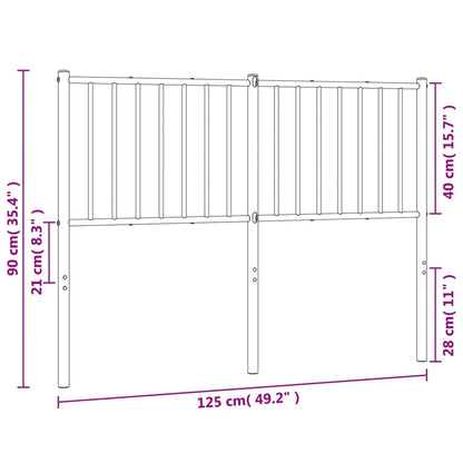 vidaXL Metal Replace Headboard White 120 cm