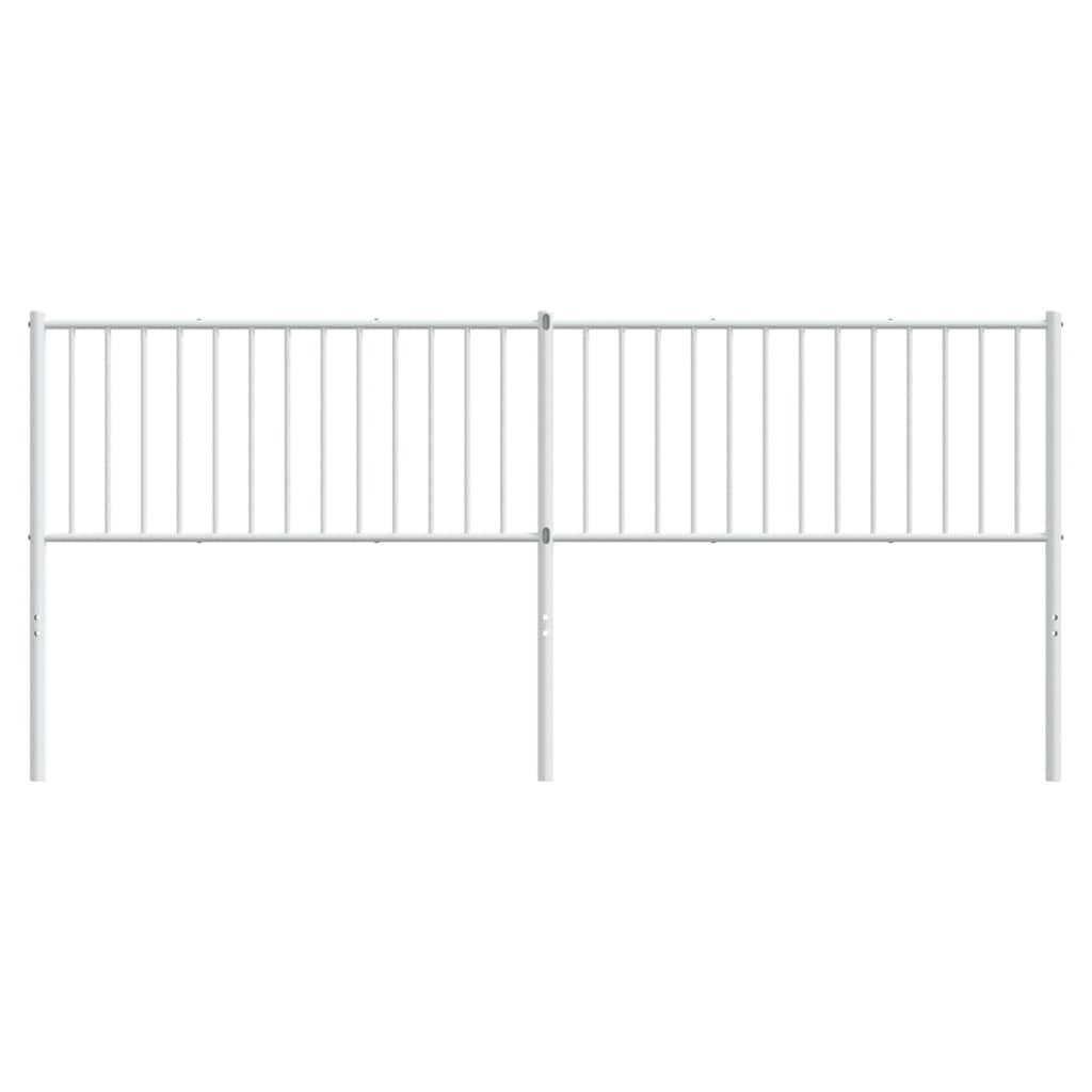 vidaXL Metal Replace Headboard White 200 cm
