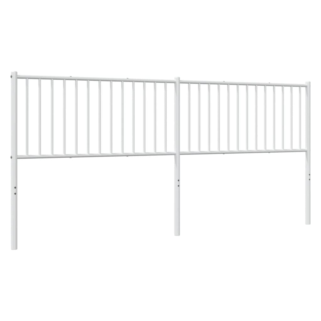 vidaXL Metal Replace Headboard White 200 cm