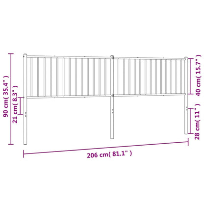vidaXL Metal Replace Headboard White 200 cm
