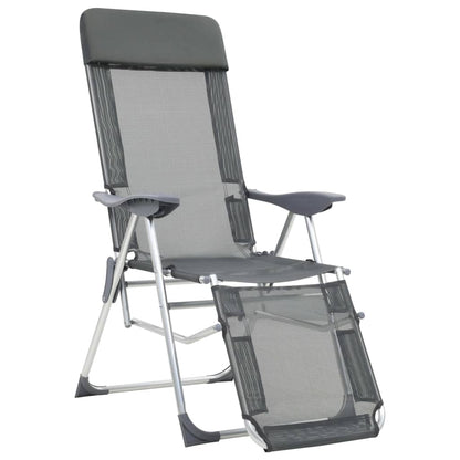vidaXL Camping Chair | Set of 2 | Grey | Textilene, Aluminium | Medium