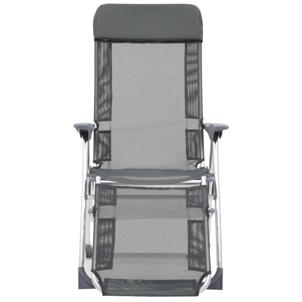 vidaXL Camping Chair | Set of 2 | Grey | Textilene, Aluminium | Medium