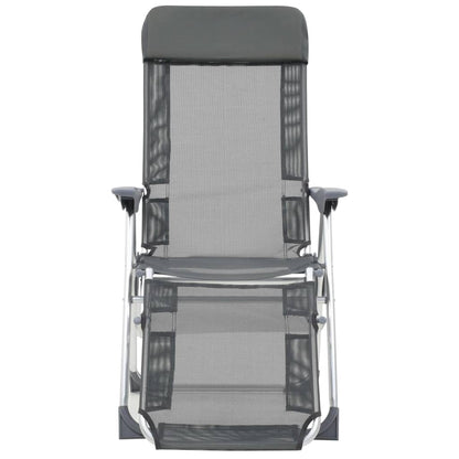 vidaXL Camping Chair | Set of 2 | Grey | Textilene, Aluminium | Medium