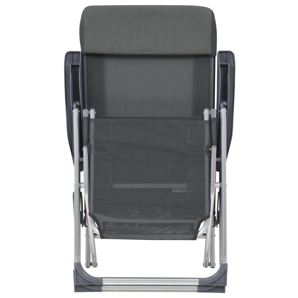 vidaXL Camping Chair | Set of 2 | Grey | Textilene, Aluminium | Medium