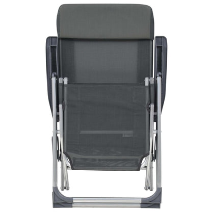 vidaXL Camping Chair | Set of 2 | Grey | Textilene, Aluminium | Medium