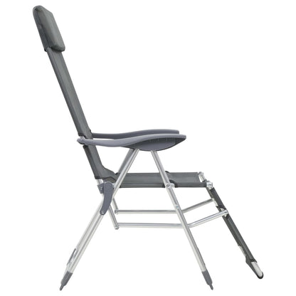 vidaXL Camping Chair | Set of 2 | Grey | Textilene, Aluminium | Medium