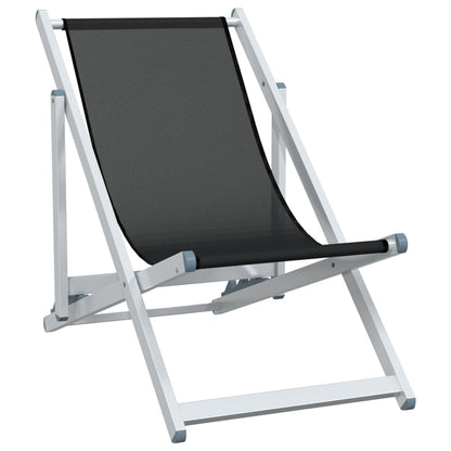 vidaXL Beach Chair | Set of 2 | Black | Aluminium, Textilene | Compact