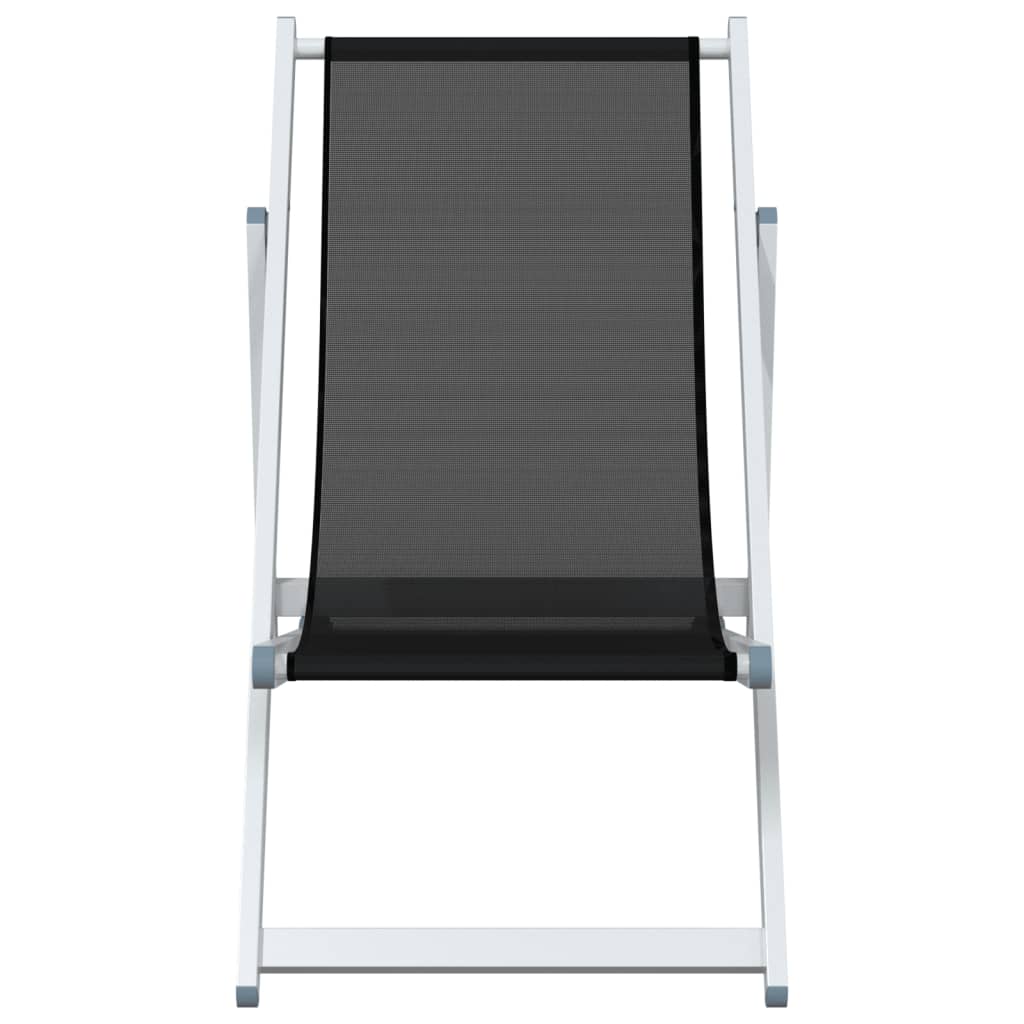 vidaXL Beach Chair | Set of 2 | Black | Aluminium, Textilene | Compact