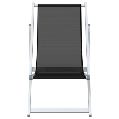 vidaXL Beach Chair | Set of 2 | Black | Aluminium, Textilene | Compact