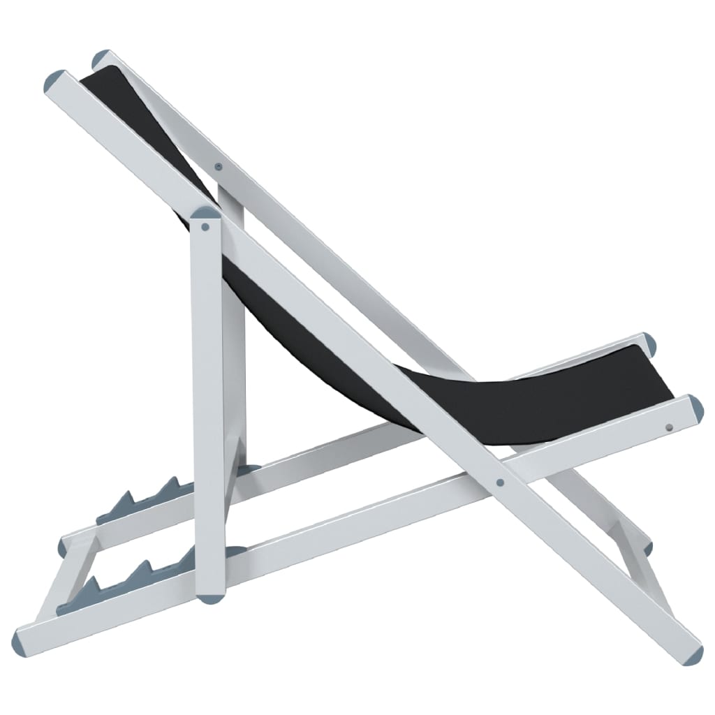 vidaXL Beach Chair | Set of 2 | Black | Aluminium, Textilene | Compact