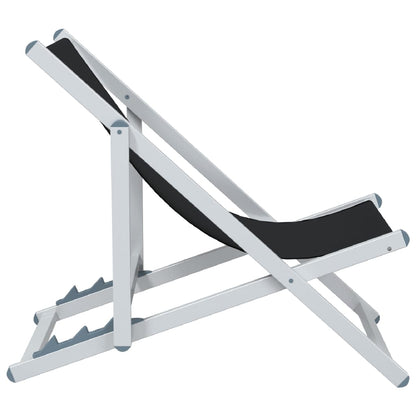 vidaXL Beach Chair | Set of 2 | Black | Aluminium, Textilene | Compact
