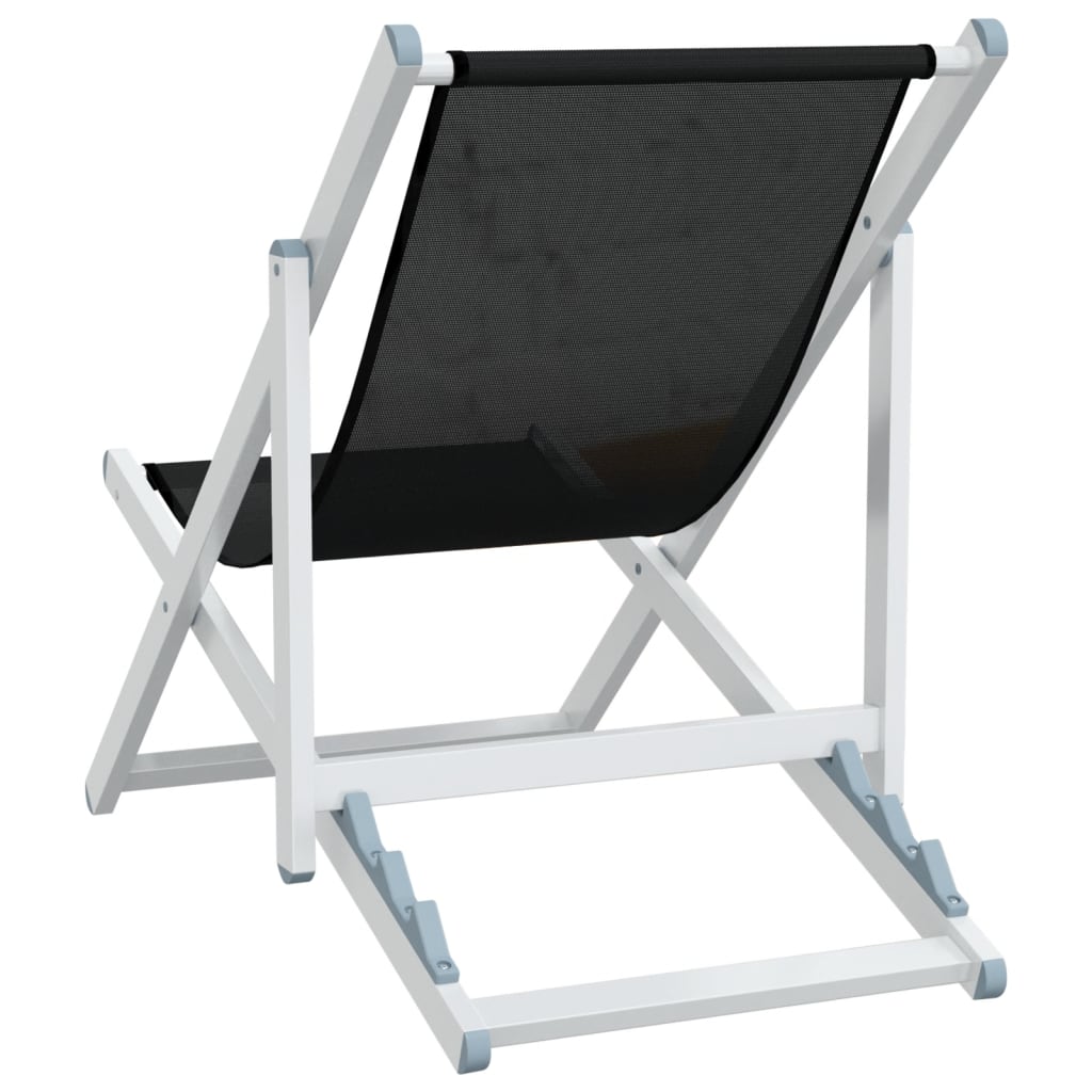 vidaXL Beach Chair | Set of 2 | Black | Aluminium, Textilene | Compact