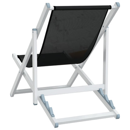 vidaXL Beach Chair | Set of 2 | Black | Aluminium, Textilene | Compact