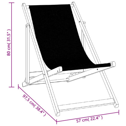 vidaXL Beach Chair | Set of 2 | Black | Aluminium, Textilene | Compact