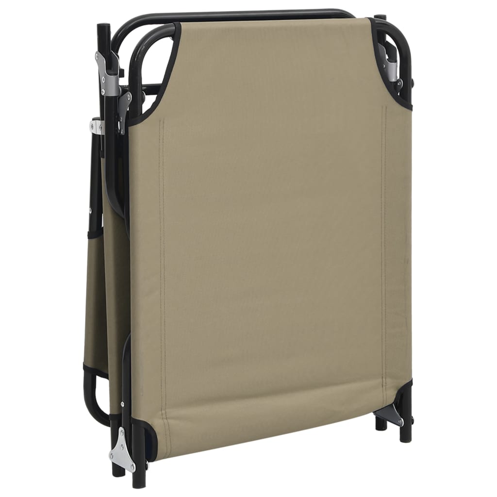 vidaXL Folding Sun Lounger Taupe Oxford Fabric&Powder-coated Steel