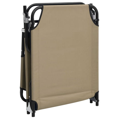 vidaXL Folding Sun Lounger Taupe Oxford Fabric&Powder-coated Steel