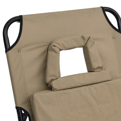 vidaXL Folding Sun Lounger Taupe Oxford Fabric&Powder-coated Steel