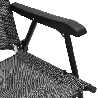 vidaXL Folding Garden Chairs 2 pcs Melange Grey Steel and Textilene