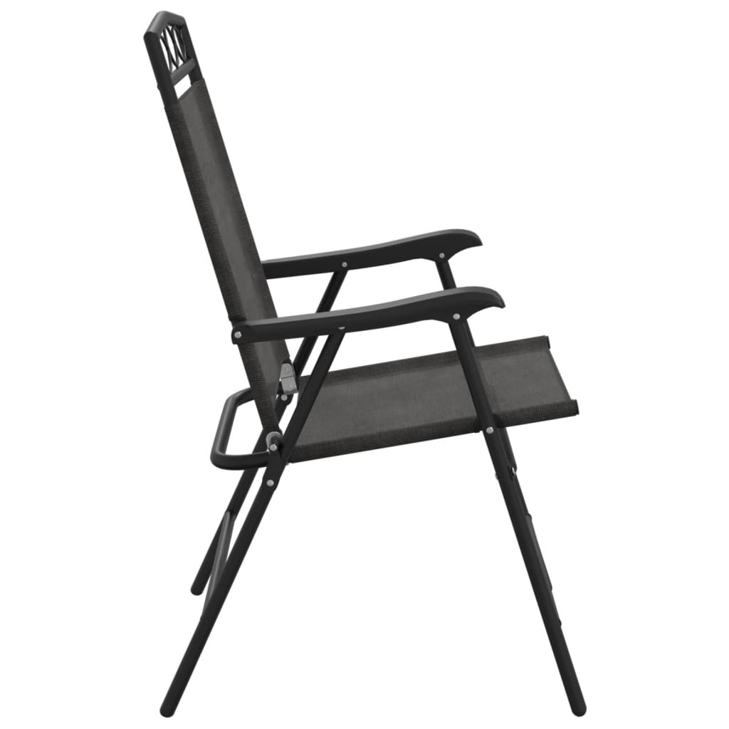 vidaXL Folding Garden Chairs 2 pcs Melange Grey Steel and Textilene